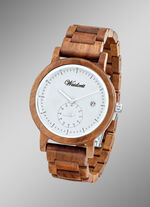 Herrenuhr aus naturbelassenem Walnussholz 