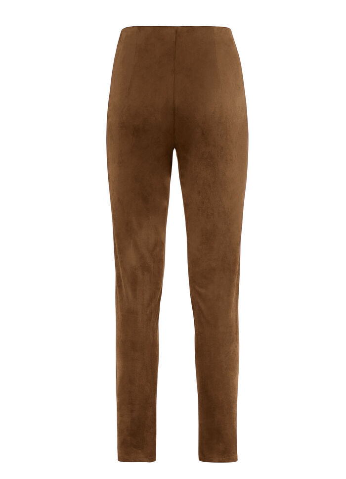 Hose in Wildleder-Optik COGNAC