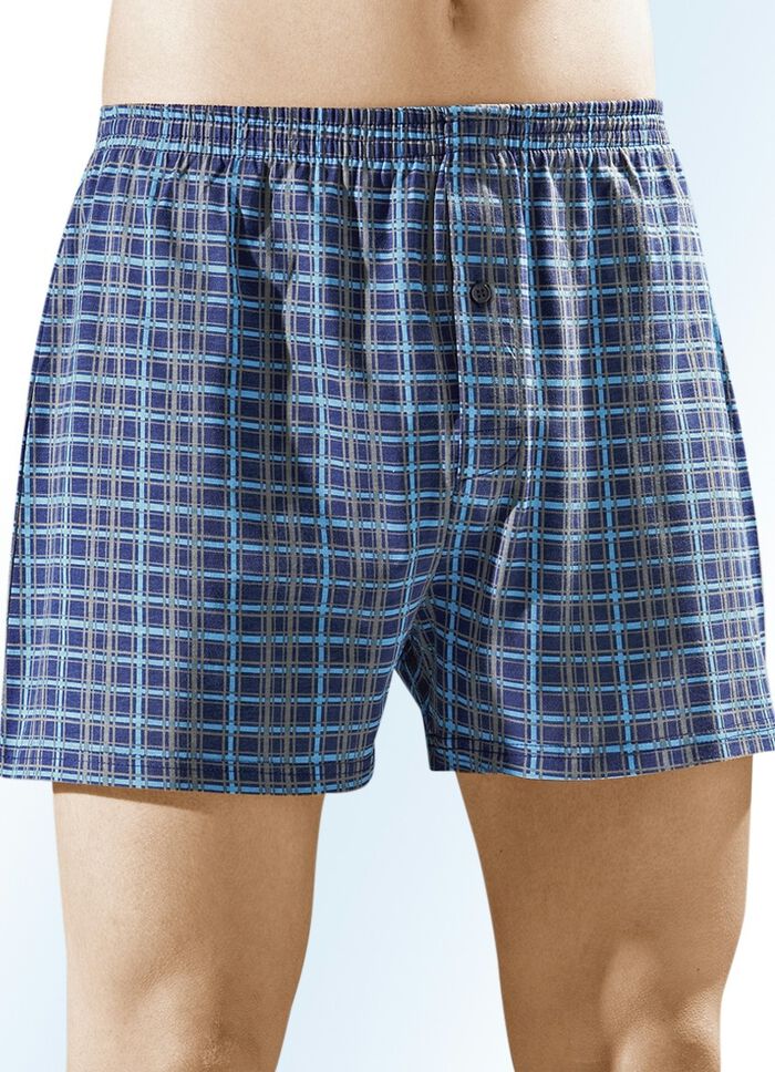 Viererpack Boxershorts mit Eingriff, bunt kariert 