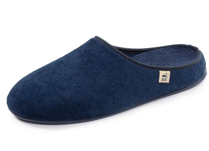 Klassische Herren-Hausschuhe, mit herausnehmbarem Fu&szlig;bett BLAU