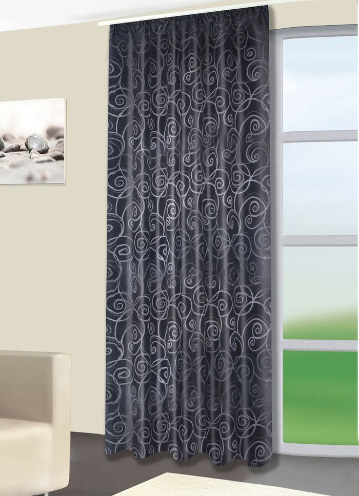 Dekoschal mit Umschlagsaum SCHWARZ