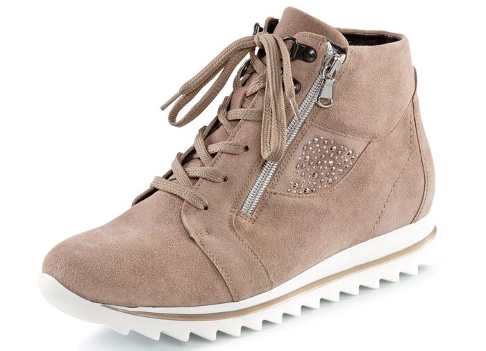 Waldl&auml;ufer Schn&uuml;r-Bootie mit seitlichen Glitzersteinchen 