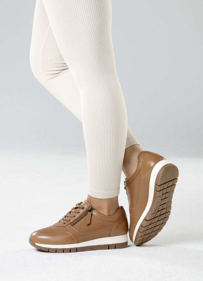 ELENA EDEN, sportliche Damen-Sneaker, Weite H, mit herausnehmbarem Fußbett CAMEL
