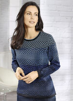 Pullover in Farbverlauf SCHWARZ-BLAU-MULTICOLOR