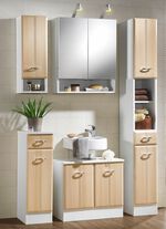 Badm&ouml;bel-Programm mit pflegeleichter Oberfl&auml;che BUCHE-WEISS