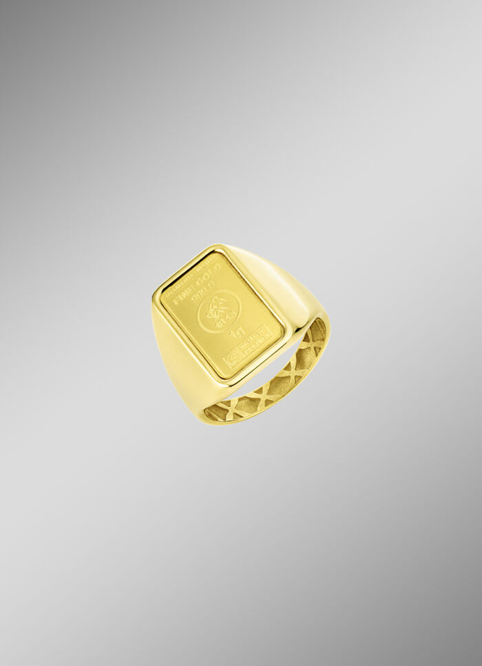 Goldbarren-Partnerring aus Gold