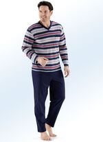 Zweierpack Schlafanz&uuml;ge mit V-Ausschnitt und Brusttasche 