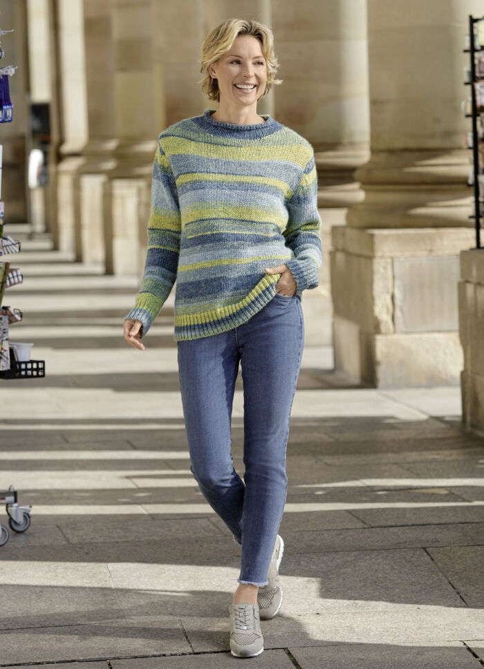 Magic-Jeans mit angesagtem Fransensaum JEANSBLAU