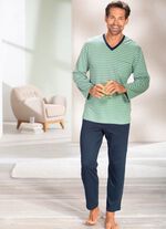 Schlafanzug mit V-Ausschnitt und offenen Abschl&uuml;ssen  