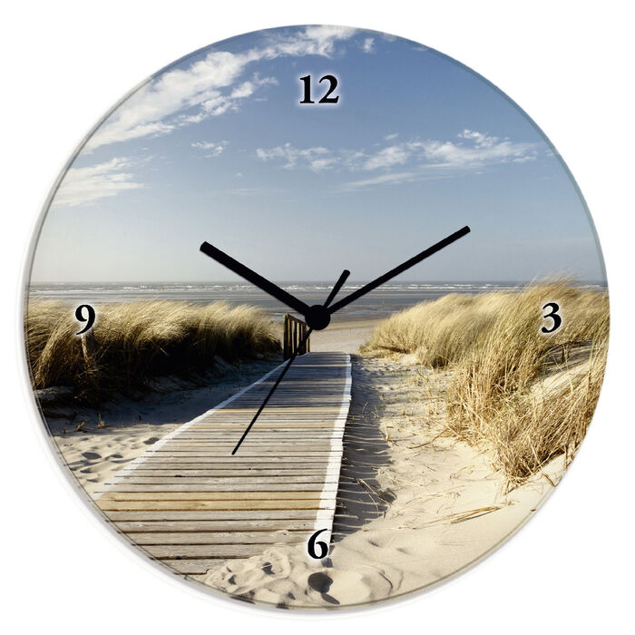 Wanduhr aus Glas 