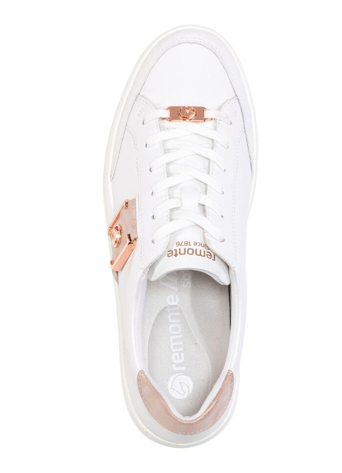 Remonte Sneaker mit Metallic-Bes&auml;tzen WEISS-ROS&Eacute;GOLD