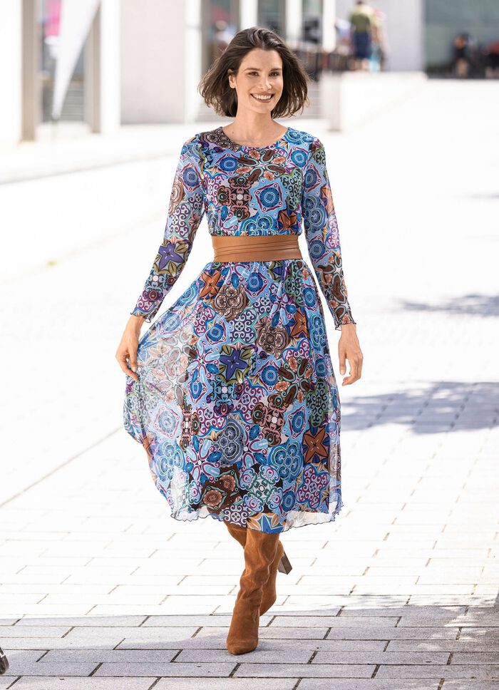 Kleid mit farbbrillantem Inkjet-Druck 