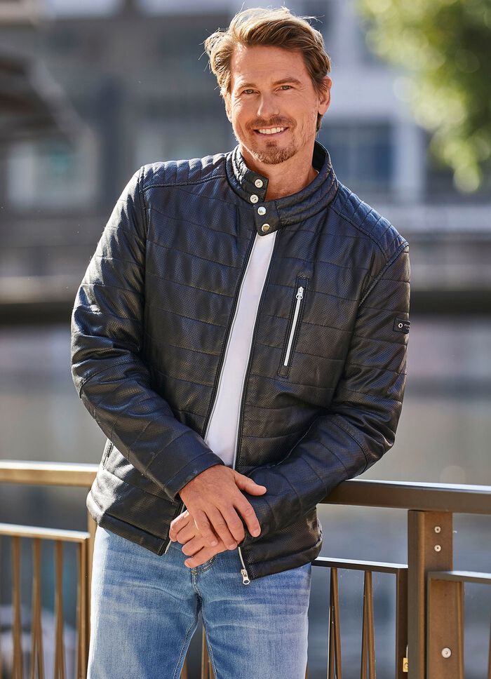 Lederkurzjacke von &bdquo;Cabrini&ldquo; in 2 Farben SCHWARZ