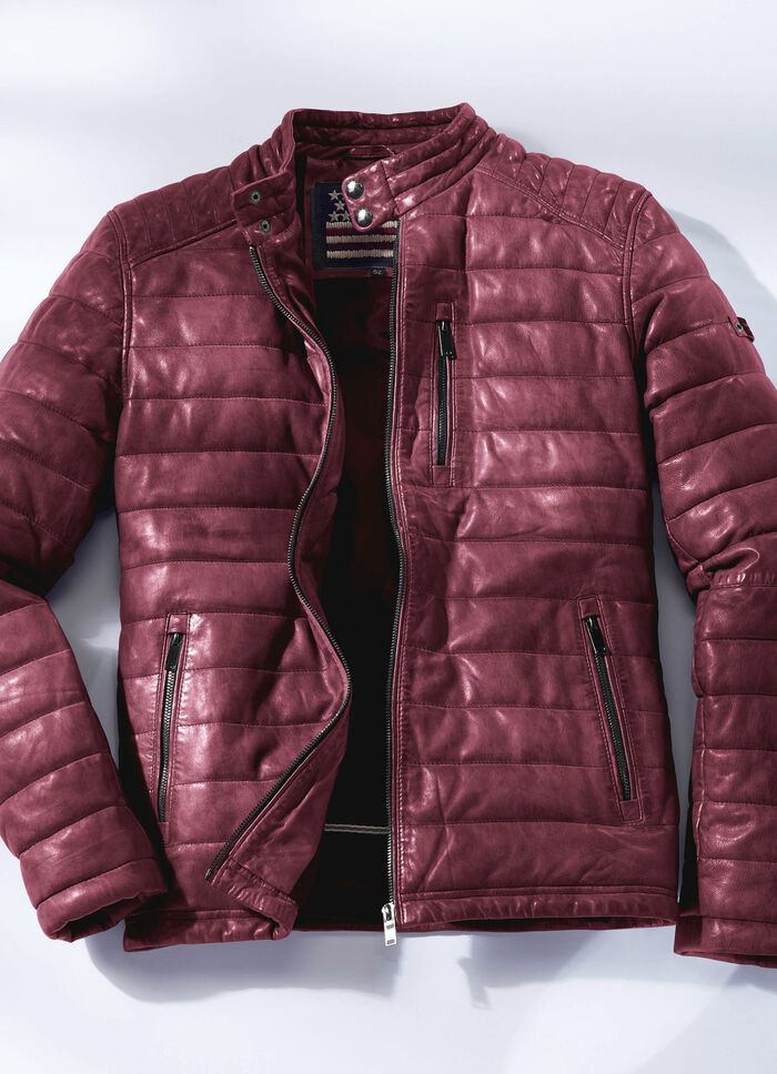 Lederkurzjacke von &bdquo;Cabrini&ldquo; in 3 Farben ANTIK DUNKELROT