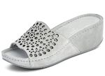 Luftig durchbrochene Pantolette in 3 Farben, Weite G HELLGRAU