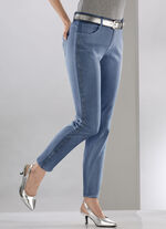 Edel-Jeans mit effektvollen Strasssteinen JEANSBLAU