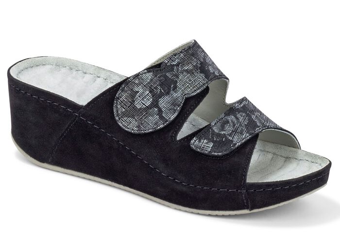Mubb Pantolette mit floralem Muster SCHWARZ