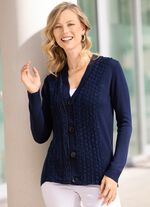 Strickjacke in Materialmix 