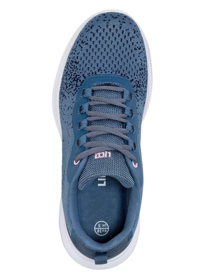 Schn&uuml;r-Sneaker aus effektvoll strukturiertem Textilmaterial JEANSBLAU