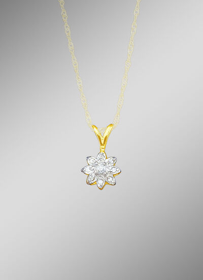 Anhänger mit Brillant und Diamanten 