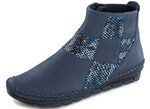 Gemini Mokassin-Stiefeletten mit moderner Knitter-Struktur BLAU