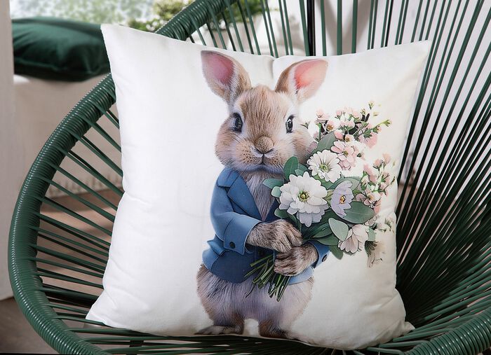 Weicher Kissenbezug in Samtoptik CREME-BUNT