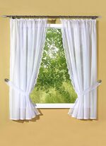 Seitenschal-Garnitur mit echter Plauener Stickerei WEISS