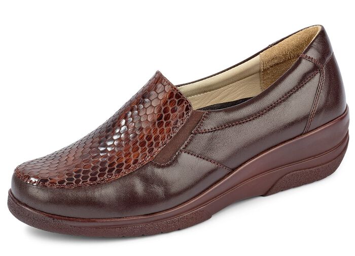 Gemini Slipper mit exotischer Reptilpr&auml;gung BRAUN
