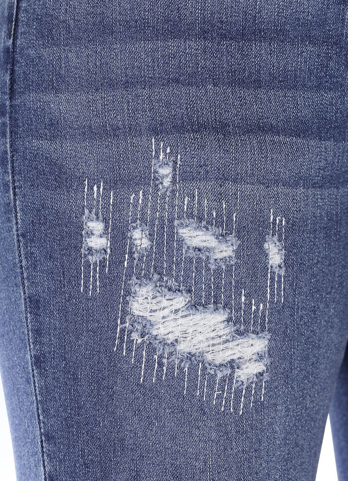 Jeans mit aufwendig gearbeiteten Destroyed-Effekten JEANSBLAU