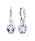 Schicke Ohrringe mit beh. Blautopas und synth. Zirkonia 