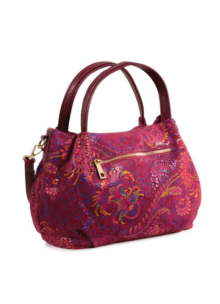 Laurina, Tasche, Damen, mit abnehmbarem, verstellbarem Umh&auml;ngeriemen RUBINROT-BUNT