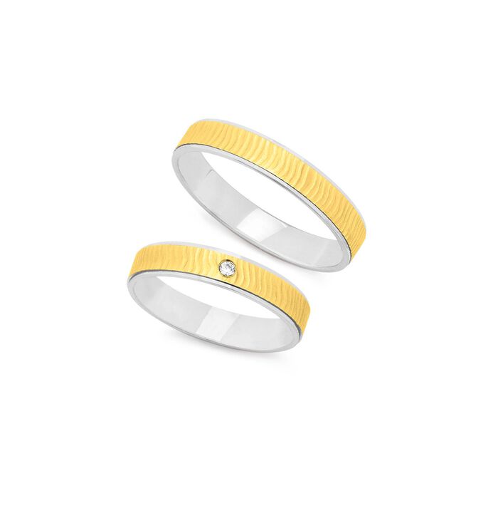 Brillant Trauring in Bicolor 