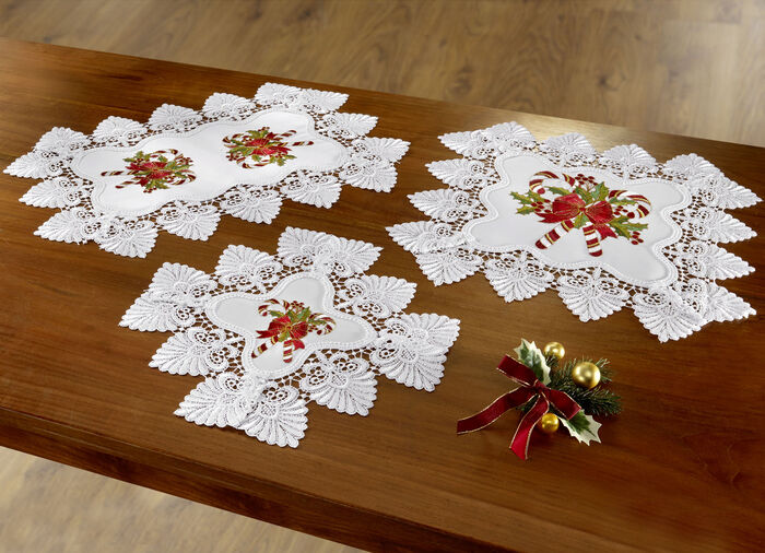 Tisch- und Raumdekoration mit Spitzenborte WEISS-BUNT