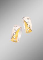 Klappcreolen in Bicolor mit synth. Zirkonia 