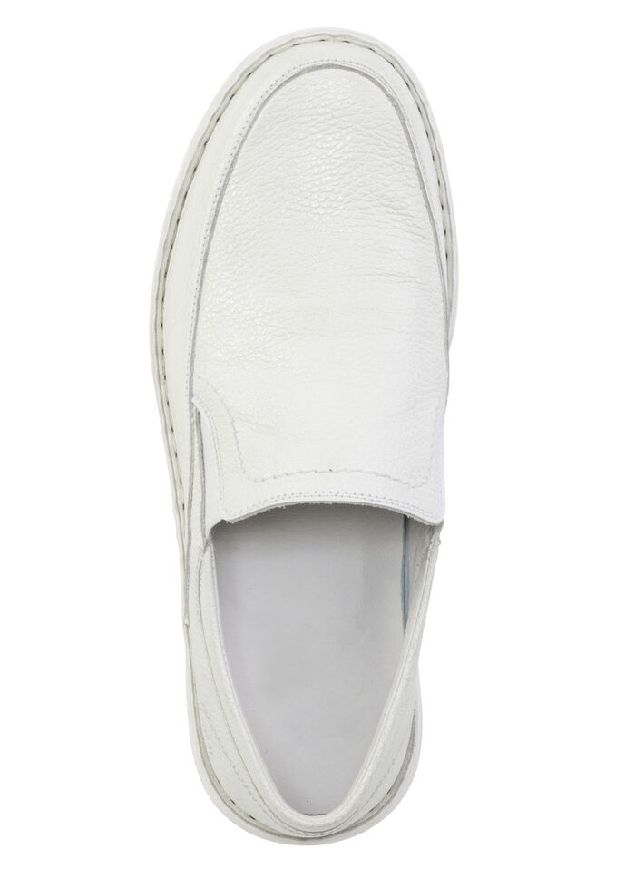 GINO GALANTE Slipper aus genarbtem Nappaleder NATURWEISS