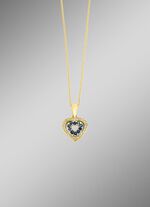 Anh&auml;nger mit synth. Zirkonia und blauen Schmucksteinen 