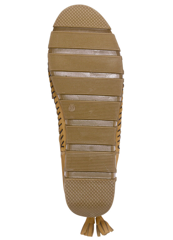 Gemini Mokassin-Stiefelette aus Rind-Nappaleder mit Knitter-Struktur GELB