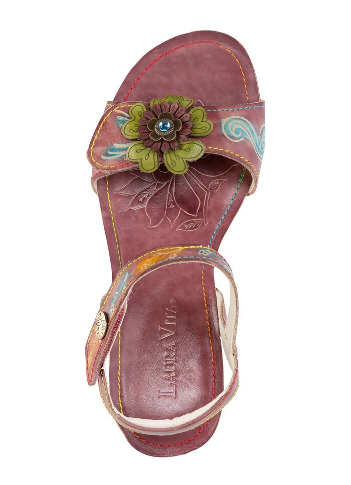 Laura Vita Sandalette mit Bl&uuml;tenschmuck 