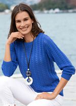 Pullover mit Ajourmuster ROYALBLAU