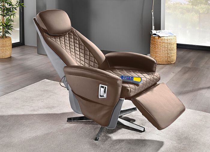Massagesessel mit W&auml;rmefunktion BRAUN-GRAU