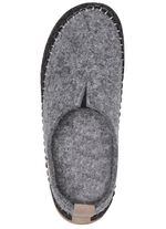 Laurina Wollfilz-Hausschuh mit Veloursbesatz GRAU-ANTHRAZIT