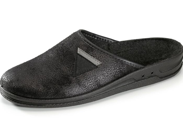 Pantolette mit Antik-Struktur SCHWARZ