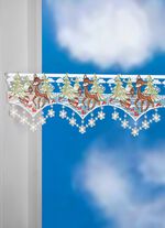 Winterliche Stangendekoration aus echter Plauener Spitze 