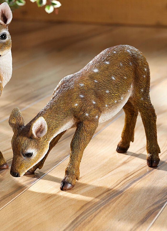 Rehkitz von Hand bemalt BRAUN-WEISS