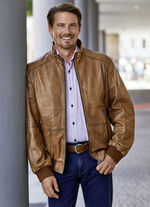 Lederblouson mit Steh-Umlegekragen 