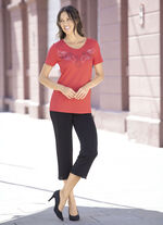 Shirt mit dekorativer Plättchenzier in 2 Farben ROT