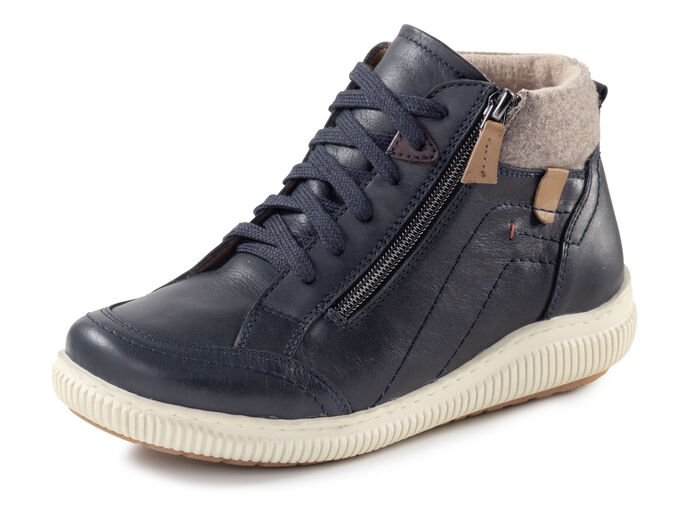 ELENA EDEN, bequeme Damen-Boots, Weite H, mit herausnehmbarem Fußbett MARINE