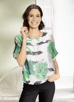 Doppellagiges Shirt mit Chiffon-Überwurf 