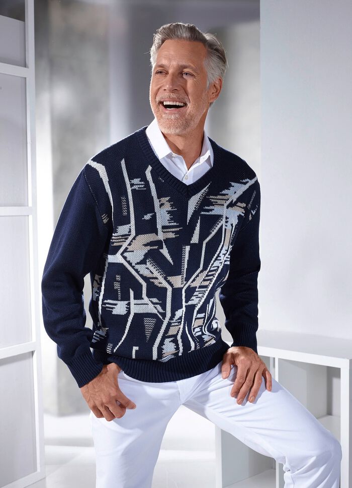 Interessanter V-Pullover 