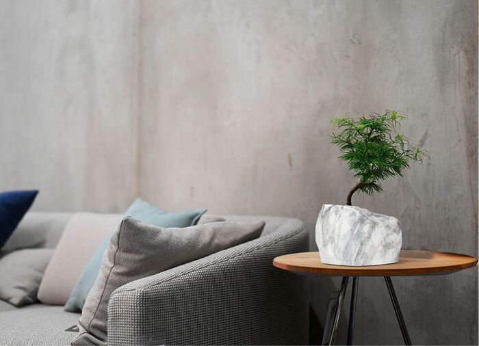 Pflanzen&uuml;bertopf von Botanyia in edler Naturstein-Optik MARMORGRAU